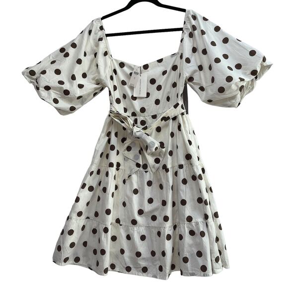 Anthropologie Eryn Polka Dot Mini Dress XXL Bessie Dot Faithfull The Brand NEW - Picture 2 of 9